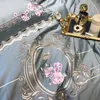 Egyptian cotton Luxury King Queen size Bedding Set Embroidery duvet covers Classical Blue Pink Bed cover set couvre lit de luxe 201119