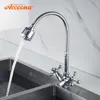 Accoona Chrome Kitchen Faucet Finish Copper Kitchen Faucets Abrotable Kitchen Mixer Universal Dual Softion Hole Single Tap A4871 T200423