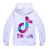 Spring Fall Tiktok Sweatshirt för Big Boy Girl kläder mode barn huva tryck bomulls hoodies kid tik tok casual sport t shi2351