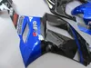 Kit de carénage de moto personnalisé pour KAWASAKI Ninja ZX6R 636 07 08 ZX 6R 2007 2008 Ensemble de carénages ABS bleu brillant noir + cadeaux KB22