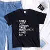 Féministe féminisme t-shirt filles veulent juste avoir des droits fondamentaux de l'homme lettre imprimer femmes à manches courtes hauts d'été