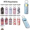 1PC Neoprene party Chapstick Holders Lipstick Cases Cover Portable Balm Marble Style Keychain Gifts