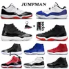 أحذية كرة السلة Jumpman 11 11s أحذية رياضية كونكورد 23 منخفضة عالية WMNS رجل إمرأة XI Bred Jumpman 45 قبعة وثوب Space Jam Trainers