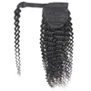 Allove 8-28inch Body Wave Human Hair Wefts Pony Tail Yaki Straight Afro Kinky Curly JC Ponytail for Women All Ages Natural Color Black Clip in Hair Extensions
