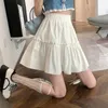 Houzhou Kawaii Mini spódnica Śliczna grzyb Patchwork Fairycore High talia plisowana krótka spódnica Koreańska moda Preppy Style 220216