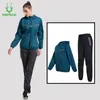 Vansydical Hot Sweat Sportanzüge Damen Gym Yoga Laufjacke Hosen Set Gewicht verlieren Fettverbrennung Jogging Fitness Sportbekleidung LJ201012