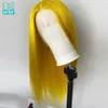 Perruque Lace Front Wig synthétique brésilienne longue et lisse, cheveux naturels, jaune/rouge/marron/blond, 13x4, résistant à la chaleur