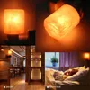 Hot selling Exquisite Cylinder Natural Rock Salt Himalaya Salt Lamp Air Purifier with Wood Base Amber Night Lights