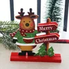 Decorazioni natalizie Babbo Natale in legno Pupazzo di neve Alce Ornamento Decorazione per la casa Regalo di Natale Giocattoli Artigianato Tavolo Deco Navidad Natale 2021 Anno1