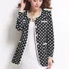 Femmes Blazers à manches longues à pois cachés poitrine O cou Casual Blazer Veste Office Lady Business Blazers LJ201021