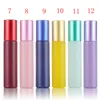 100pcs/lot Hot 10ML Empty steel Roller bottles Essential Oil glass bottle colorful Printing Thick bottle