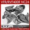 Kit de carrosserie pour HONDA RVF VFR 400 VFR400 R 400RR 1987-1988 Bodys 78No.164 VFR400R VFR400RR NC24 V4 87 88 Gris noir RVF400R VFR 400R RVF400 R 1987 1988 MOTO Carénages