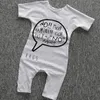 Estate neonate pagliaccetto manica corta in cotone infantile tuta lettera stampata ragazzi neonati Bebes vestiti 4 colori 201027