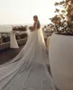 Arabic A Line Wedding Dresses Plus Size Sequined Sweep Train Bridal Gowns Custom Made Elegant vestido de novia