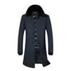 Long Style Hommes Laine Manteaux D'hiver Jacke Manteaux Épais Topcoat Mens Unique Poitrine Manteaux Et Vestes Avec Gilet Réglable LJ201110