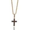 Double Sided Cross Necklace Fashion Mens Gold Necklaces Hip Hop Iced Out Cross Pendant Necklaces Jewelry