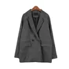 Costumes de blazer pour femmes Vérifiez la veste en coton à manches longues Csual Vintage Manteau Plaid Blazer Veste Encochée Solide Élégant Femmes Tops 99i 201201