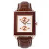 Nya Men's Watch Fashion Personality Square Wooden Strap Vattentät Quartz Watch