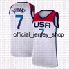 Devin 15 Booker Jersey 2021 National Team Basketball Kevin 7 Durant Damian 6 Lillard Jayson 10 Tatum Jerseys White Blue Mens S-XXL