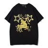 T-Shirt Men Shirt Zodiac Print Reck Reced زوجان فضفاضان ومريحون قميص نسائي قصير الأكمام S-XXL#GVC201