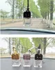 Cube Hollow Car Perfume Bottle Rearview Essential Oils Diffusers Ornament Hanging Air Freshener For Fragrance Empty Glass Pendant