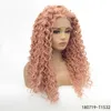 14 ~ 26 Inche Kinky Curly Syntetyczne Peruki Symulacja Ludzkiej Koronki Włosów Przód Wig 180719-T1532 #