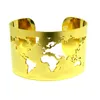 Bracelet manchette découpé carte du monde bijoux de paix de voyage en acier inoxydable 40 mm de large gravure laser angle de cercle finement poli 24466064