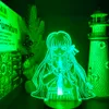 Danganronpa kirigiri kyouko 3d anime lampa illusion led färg förändrade nattljus lampara för xmas gåva225u