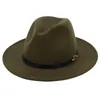 Gegronde rand hoeden Sleckton Fashion Fedoras voor vrouwen Casual Girl Panama Jazz Cap Ladies Woollen Tophoed Men Bowler Unisex Gorras S10791