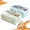 Bento -dozen Ecofriendly lunch Food Container Wheat Strawmateriaal Microwavable servies Lunchbox 220930