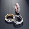 Iced Out Bling Diamond Rings 3 Colors Charm Rhinestone Band Rings Hip Hop Jewelry for Men Women Wedding Simple Gift Kimterb313f6384353