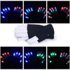 LED Rave Blinkhandschuhe Glow 7 Modus Leuchte Fingerspitze Beleuchtung Paar schwarz neu Y2201052755499