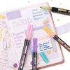 12 Farben Metallic Glitter Bunte Farbe Outline Marker Kawaii Art Marker Doppellinienstift zum Zeichnen Schulbedarf Art Pen 201116