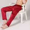 Pantalons de sommeil pour hommes Pantalons de pyjama en satin de soie Pantalons de salon Pyjamas Plus Taille 201023