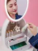 LED Light Desktop Organizer HD Mirror Makeup Organizer Type de tiroir Creative Cosmetic Storage Box Protable Beauty Box Z1123263H