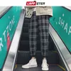 Lappster Streetwear Желтые клетчатые брюки Мужчины Joggers Человек Повседневная прямая гарем Корейский хип-хоп след плюс размер 220122