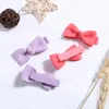 2022 Новые 2 дюйма почувствованные волосы для волос Baby Girls Solid Hair Bow Hairpins Детские Барьерки Детские аксессуары для волос