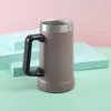 Tasse à bière de 24 oz avec poignée en acier inoxydable 304, gobelet à double paroi isolé, tasse de bière à café de voyage, voie maritime RRA11257