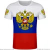 Russland T-shirt Kostenloser benutzerdefinierter Name Namensnummer Rus Sozialistisches T-Shirt Flagge Russian CCCP UdSSR DIY Rossiyskaya Ru Sowjetunion Kleidung LJ200827