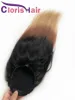 T1B / 4/27 Cordon De Queue De Cheval Coloré Cheveux Humains Brésiliens Vierge Droite Queue De Cheval Extensions Clip Ins 100g Miel Blonde Ombre Cheveux Pièce Pour Les Femmes Noires