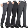 Qualité Mode Épaissir Robe Classique D'affaires Casual Pantalon Droit Lâche Costume Pantalon Taille Haute Hommes Pantalon Y201026