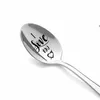 Personlig Rostfritt stål Sked Bröllopsjubileum Långt handtag Kaffe Spoon Alla hjärtans dag Present RRF13474