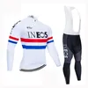 Mannen Herfst Spring InEOS Team Fietsen Jersey Set Tour de France Lange Mouw MTB Bike Kleding Road Fiets Outfits Cycle Sportswear S21012825