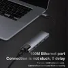 Новый 5IN1 USB Type C Hub 4K USB C A Gigabit Ethernet RJ45 Адаптер LAN для PC USB Hub 3 0 с Power Adapter244E1097126