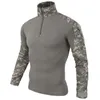 T shirt Mężczyźni Outdoor Camouflage Długie Rękawy Żaba T-Shirt Wojskowy Training Rowerowy Cothing Mens Army Combat Tactical Tshirts 5XL 220214