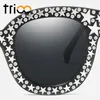 Óculos de sol Trioo Diamond Star Blink Square Feminino Shades Espelho UV400 Proteção Sun Óculos para Mulheres Alta Moda Marca Design11315059