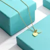 Original logo gift box 925 Silver Classic lover Pendant Necklace Double-Hearts Pendant women's fashion jewelry Designer 1:1 high quality return to Luxury Wedding Blue