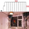 DÉCESSION DES CONCEPTION DES plus récents 300 Light White Light Romantic Christmas Decoration Decoration Curtain Light 110V High Lumingness LED Strings 192W