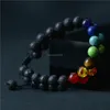 Filo di perline turchese Doppio strato 7 chakra Bracciale in pietra naturale Rocce laviche Bracciale bracciale rigido per donna uomo gioielli moda volontà e regalo sabbioso