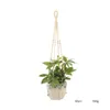 Hanging Flowerpot Net Bag Handmade Cotton Knitting Hemp Flowerpot Lifting Rope Balcony Florist Flower Plant Hanger Decoration